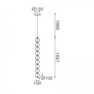 ARTEMIS ΚΡΕΜΑΣΤΟ ΦΩΤΙΣΤΙΚΟ LED ΑΚΡΥΛΙΚΟ ΑΛΟΥΜΙΝΙΟΥ ΧΡΥΣΟ 10x204,7cm