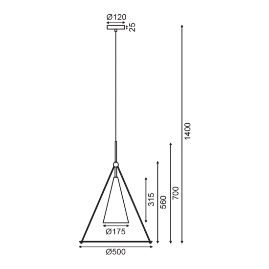 PAN ΚΡΕΜΑΣΤΟ ΜΟΝΟΦΩΤΟ ΦΩΤΙΣΤΙΚΟ ΜΕΤΑΛΛΟ ΛΕΥΚΟ D50xH140CM