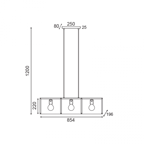 TAKIS ΚΡΕΜΑΣΤΟ ΦΩΤΙΣΤΙΚΟ 1ΦΩΤΟ ΜΕΤΑΛΛΟ ΜΑΥΡΟ 85x20xH120cm