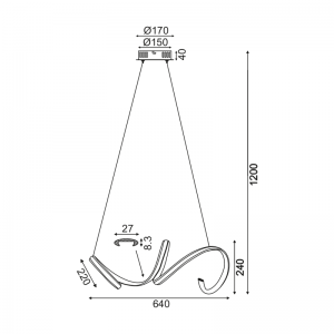 HELLO ΚΡΕΜΑΣΤΟ ΦΩΤΙΣΤΙΚΟ LED ΑΛΟΥΜΙΝΙΟ ΑΣΗΜΙ 64x22xΗ120CM