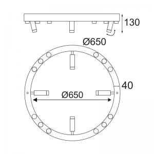 CIRCUS 1 ΦΩΤΙΣΤΙΚΟ ΟΡΟΦΗΣ LED ΑΛΟΥΜΙΝΙΟ ΜΑΥΡΟ D65xΗ6,5CM