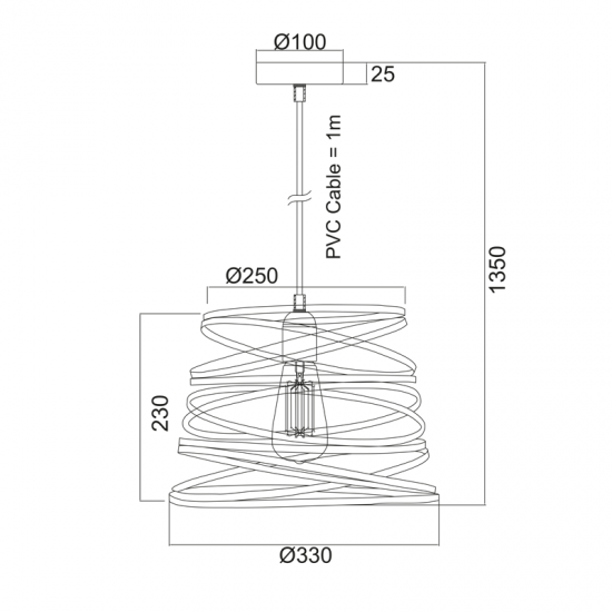 OLA ΚΡΕΜΑΣΤΟ ΜΟΝΟΦΩΤΟ ΦΩΤΙΣΤΙΚΟ ΜΕΤΑΛΛΟ ΜΑΥΡΟ Φ25CM