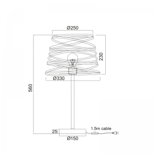 OLA ΕΠΙΤΡΑΠΕΖΙΟ ΦΩΤΙΣΤΙΚΟ ΜΕΤΑΛΛΟ ΜΑΥΡΟ Φ33xH56cm