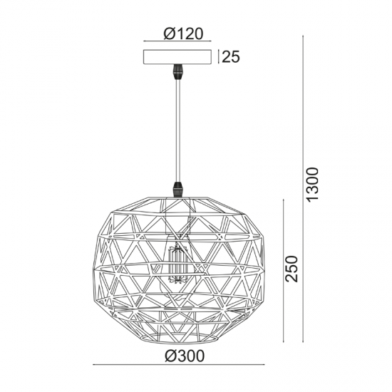 EPIC ΚΡΕΜΑΣΤΟ ΦΩΤΙΣΤΙΚΟ 1ΦΩΤΟ ΜΕΤΑΛΛΟ ΜΑΥΡΟ Φ30xΗ130cm