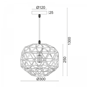 EPIC ΚΡΕΜΑΣΤΟ ΦΩΤΙΣΤΙΚΟ 1ΦΩΤΟ ΜΕΤΑΛΛΟ ΧΑΛΚΙΝΟ Φ30xΗ130cm