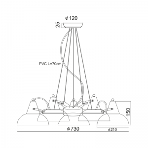 AMIGOS ΚΡΕΜΑΣΤΟ ΦΩΤΙΣΤΙΚΟ 3ΦΩΤΟ ΜΕΤΑΛΛΟ ΜΑΥΡΟ Φ73