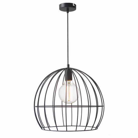 ILIADA ΚΡΕΜΑΣΤΟ ΦΩΤΙΣΤΙΚΟ 1ΦΩΤΟ ΜΕΤΑΛΛΟ ΜΑΥΡΟ D40xH35cm