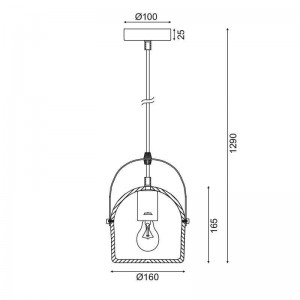 ΚΡΕΜΑΣΤΟ Φ/Σ 1ΧΕ27 ΓΚΡΙ ΤΣΙΜΕΝΤΟ D16XH130CM
