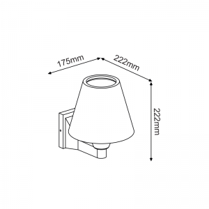 E27 WALL LUMINAIRE 230V AC DARK GREY IP65 MAX.15W LED LAMP