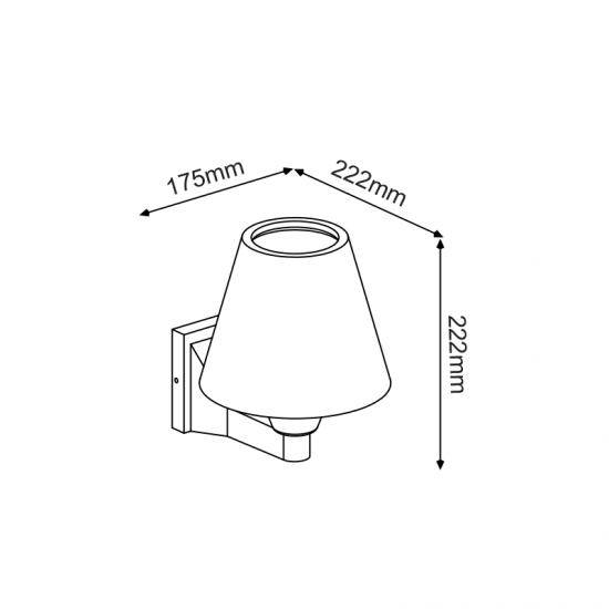E27 WALL LUMINAIRE 230V AC DARK GREY IP65 MAX.15W LED LAMP-ΦΩΤΙΣΤΙΚΑ ΕΞΩΤΕΡΙΚΟΥ ΧΩΡΟΥ-ΦΑΝΑΡΑΚΙΑ-