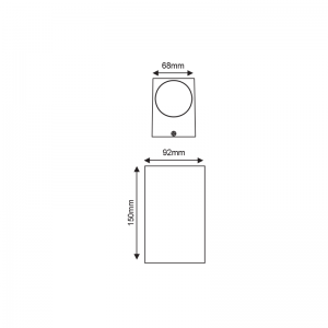 GU10 WALL LUMINAIRE 230V AC GOLDEN BLACK IP54 MAX.2X35W