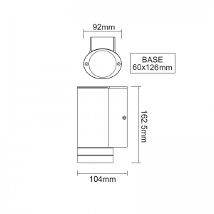 GU10 WALL LUMINAIRE 230V AC DARK GREY IP54 MAX.35W