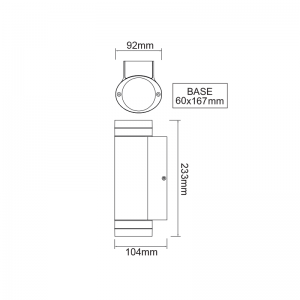 GU10 WALL LUMINAIRE 230V AC DARK GREY IP54 MAX.2X35W