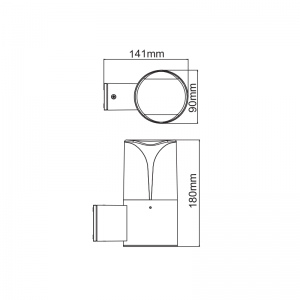 E27 WALL LUMINAIRE 230V AC DARK GREY IP54 MAX.23W