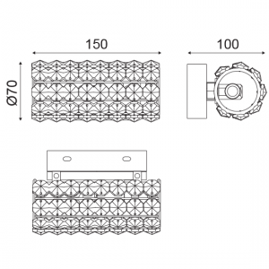 ΕΠΙΤΟΙΧΟ Φ/Σ 1ΧG9 ΚΡΥΣΤΑΛΛΟ+ΧΡΩΜΙΟ ΜΕΤΑΛΛΟ 15Χ10Χ7CM 