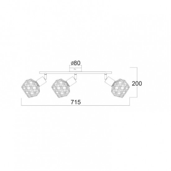 EPIC ΕΠΙΤΟΙΧΙΟ/ΟΡΟΦΗΣ ΦΩΤΙΣΤΙΚΟ 3ΦΩΤΟ ΜΕΤΑΛΛΟ ΜΑΥΡΟ 46x12,5x19,5CM