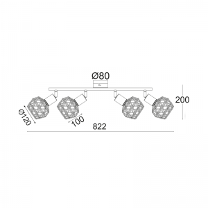 EPIC ΕΠΙΤΟΙΧΙΟ/ΟΡΟΦΗΣ ΦΩΤΙΣΤΙΚΟ 4ΦΩΤΟ ΜΕΤΑΛΛΟ ΜΑΥΡΟ 68x12,5x19,5cm