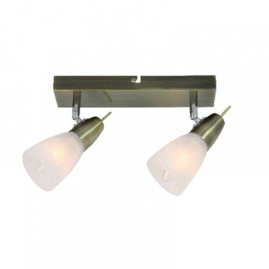 ΣΠΟΤ ΙΙ ΓΥΑΛΙ ΜΠΡΟΝΖΕ 2Χ40W E14