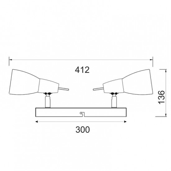 ΣΠΟΤ ΙΙ ΓΥΑΛΙ ΝΙΚΕΛ ΜΑΤ 2Χ40W E14
