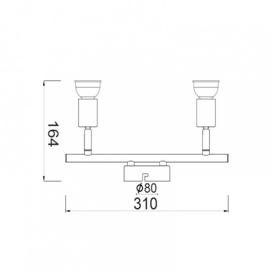 ΣΠΟΤ II ΜΑΥΡΟ ΜΑΤ 2 Χ GU10