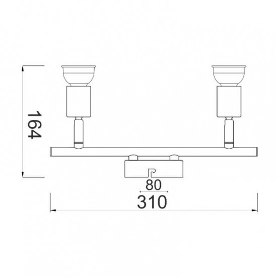 ΣΠΟΤ ΙΙ ΑΣΗΜΙ ΒΑΦΗΣ 2 Χ GU10
