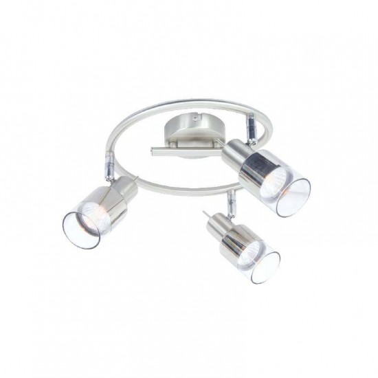 ΣΠΟΤ ΙΙΙ ΡΟΖΕΤΑ ΝΙΚΕΛ ΜΕ ΔΙΑΦΑΝΟ ΓΥΑΛΙ 3 Χ GU10