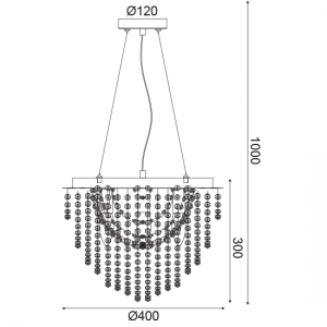 ΚΡΕΜΑΣΤΟ Φ/Σ 4ΧΕ14 ΚΡΥΣΤΑΛΛΟ+ΧΡΩΜΙΟ ΜΕΤΑΛΛΟ Φ40ΧΗ100CM
