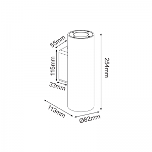 ΣΤΡΟΓΓΥΛΟ ΕΠΙΤΟΙΧΟ ΦΩΤΙΣΤΙΚΟ UP-DOWN IP65 2XGU10 ΛΕΥΚΟ ΤΣΙΜΕΝΤΟ