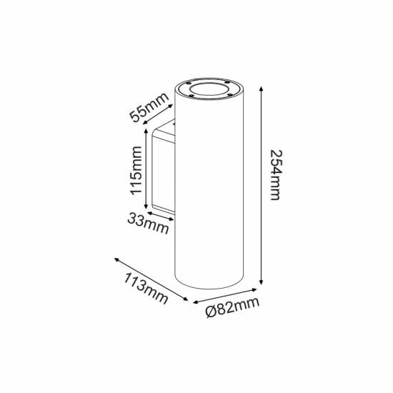 ΣΤΡΟΓΓΥΛΟ ΕΠΙΤΟΙΧΟ ΦΩΤΙΣΤΙΚΟ UP-DOWN IP65 2XGU10 ΛΕΥΚΟ ΤΣΙΜΕΝΤΟ-ΦΩΤΙΣΤΙΚΑ ΕΞΩΤΕΡΙΚΟΥ ΧΩΡΟΥ-ΦΑΝΑΡΑΚΙΑ-