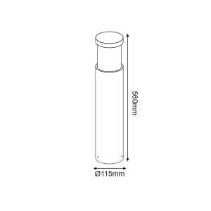 ΦΩΤΙΣΤΙΚΟ ΚΗΠΟΥ 560MM IP65 Ε27 Max.7W ΜΑΥΡΟ ΤΣΙΜΕΝΤΟ & PC ΚΑΛΥΜΜΑ