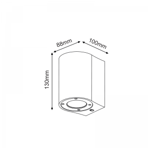 ΣΤΡΟΓΓΥΛΟ ΕΠΙΤΟΙΧΟ ΦΩΤΙΣΤΙΚΟ IP65 GU10 ΚΟΚΚΙΝΟ ΤΣΙΜΕΝΤΟ