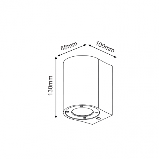 ΣΤΡΟΓΓΥΛΟ ΕΠΙΤΟΙΧΟ ΦΩΤΙΣΤΙΚΟ IP65 GU10 ΚΟΚΚΙΝΟ ΤΣΙΜΕΝΤΟ-ΦΩΤΙΣΤΙΚΑ ΕΞΩΤΕΡΙΚΟΥ ΧΩΡΟΥ-ΦΑΝΑΡΑΚΙΑ-
