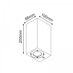 ΤΕΤΡΑΓΩΝΟ ΕΠΙΤΟΙΧΟ ΦΩΤΙΣΤΙΚΟ UP-DOWN IP65 2XGU10 ΜΑΥΡΟ ΤΣΙΜΕΝΤΟ