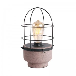 ΕΠΙΤΡΑΠΕΖΙΟ Φ/Σ 1ΧΕ27 ΚΟΚΚΙΝΟ ΤΣΙΜΕΝΤΟ+ΜΑΥΡΟ ΜΕΤΑΛΛΟ D16XH29CM