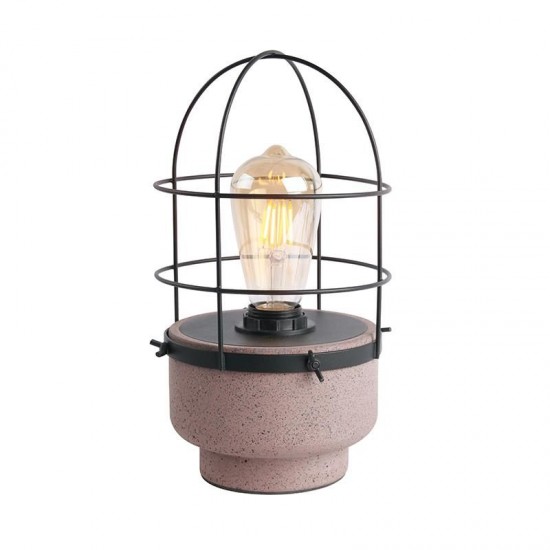 ΕΠΙΤΡΑΠΕΖΙΟ Φ/Σ 1ΧΕ27 ΚΟΚΚΙΝΟ ΤΣΙΜΕΝΤΟ+ΜΑΥΡΟ ΜΕΤΑΛΛΟ D16XH29CM