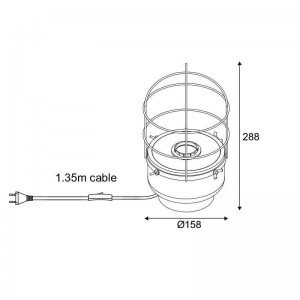 ΕΠΙΤΡΑΠΕΖΙΟ Φ/Σ 1ΧΕ27 ΚΟΚΚΙΝΟ ΤΣΙΜΕΝΤΟ+ΜΑΥΡΟ ΜΕΤΑΛΛΟ D16XH29CM