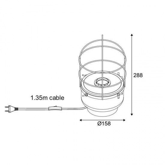 ΕΠΙΤΡΑΠΕΖΙΟ Φ/Σ 1ΧΕ27 ΚΟΚΚΙΝΟ ΤΣΙΜΕΝΤΟ+ΜΑΥΡΟ ΜΕΤΑΛΛΟ D16XH29CM