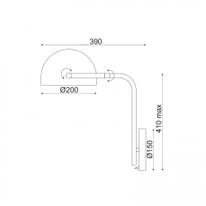 CLAUDIA ΦΩΤΙΣΤΙΚΟ ΕΠΙΤΟΙΧΙΟ 1ΦΩΤΟ ΜΕΤΑΛΛΟ ΜΑΥΡΟ 25x30xH42cm