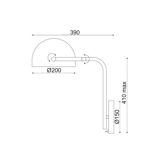 CLAUDIA ΦΩΤΙΣΤΙΚΟ ΕΠΙΤΟΙΧΙΟ 1ΦΩΤΟ ΜΕΤΑΛΛΟ ΜΑΥΡΟ 25x30xH42cm
