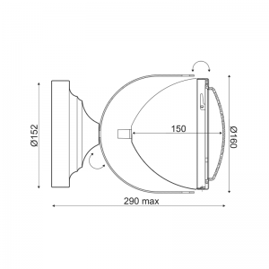 GLOW ΕΠΙΤΟΙΧΙΟ ΦΩΤΙΣΤΙΚΟ 1ΦΩΤΟ ΜΕΤΑΛΛΟ ΑΣΗΜΙ Φ15,2xΗ24,7cm