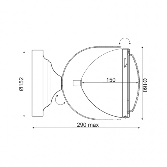 GLOW ΕΠΙΤΟΙΧΙΟ ΦΩΤΙΣΤΙΚΟ 1ΦΩΤΟ ΜΕΤΑΛΛΟ ΑΣΗΜΙ Φ15,2xΗ24,7cm