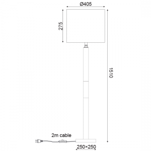 ΕΠΙΔΑΠEΔΙΟ Φ/Σ 1ΧΕ27 ΜΕΤΑΛΛΙΚΟ ΝΙΚΕΛ+ΓΚΡΙ ΑΜΠΑΖΟΥΡ Φ43ΧΗ153CM