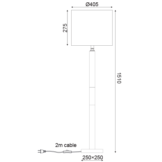 ΕΠΙΔΑΠEΔΙΟ Φ/Σ 1ΧΕ27 ΜΕΤΑΛΛΙΚΟ ΝΙΚΕΛ+ΓΚΡΙ ΑΜΠΑΖΟΥΡ Φ43ΧΗ153CM