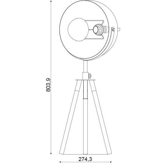 ΕΠΙΤΡΑΠΕΖΙΟ Φ/Σ 1ΧΕ27 ΜΕΤΑΛΛΙΚΟ ΜΑΥΡΟ/ΧΡΥΣΟ 18Χ28ΧΗ48CM