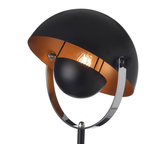 ΕΠΙΤΡΑΠΕΖΙΟ Φ/Σ 1ΧΕ27 ΜΕΤΑΛΛΙΚΟ ΜΑΥΡΟ/ΧΡΥΣΟ 18Χ28ΧΗ48CM