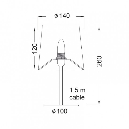 ΠΟΡΤΑΤΙΦ ΥΦΑΣΜΑ ΓΚΡΙ ΜΕ ΒΑΣΗ ΝΙΚΕΛ 1X40W E14 H28CM