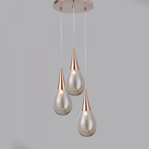 DROP ΚΡΕΜΑΣΤΟ 3ΦΩΤΟ ΦΩΤΙΣΤΙΚΟ ΡΟΖΕΤΑ ΜΕΤΑΛΛΟ ΧΑΛΚΙΝΟ Φ41cm