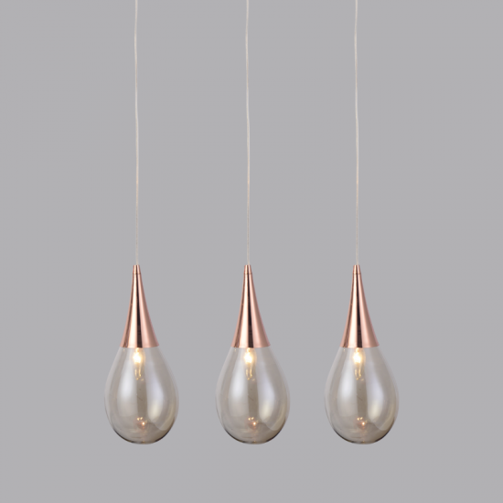 DROP ΚΡΕΜΑΣΤΟ 3ΦΩΤΟ ΦΩΤΙΣΤΙΚΟ ΡΑΓΑ ΜΕΤΑΛΛΟ ΧΑΛΚΙΝΟ 64Χ16cm