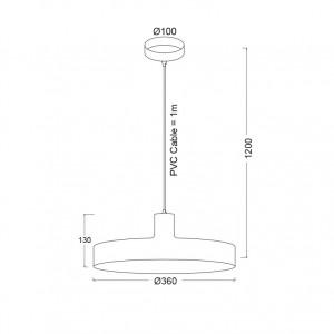 ΚΡΕΜΑΣΤΟ Φ/Σ 1ΧΕ27 ΜΕΤΑΛΛΙΚΟ ΜΑΥΡΟ Φ36ΧΗ120CM