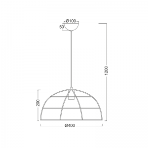 ILIADA ΚΡΕΜΑΣΤΟ ΦΩΤΙΣΤΙΚΟ 1ΦΩΤΟ ΜΕΤΑΛΛΟ ΜΑΥΡΟ D40xH120cm